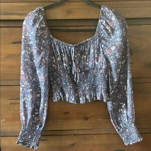 Rats for Days Cropped Blouse in Blue